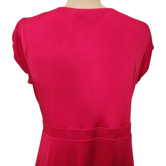 BODEN Red Silk Jersey Twist-front Midi Dress - Size 8L - Picture 8 of 11